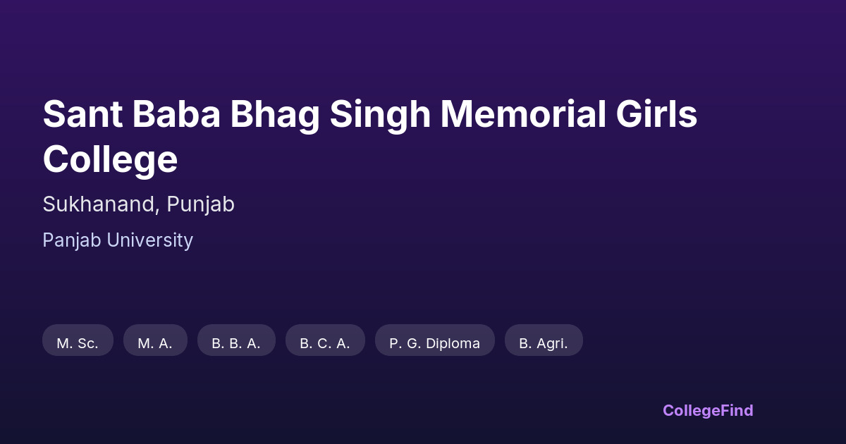 sant baba bhag singh memorial girls college