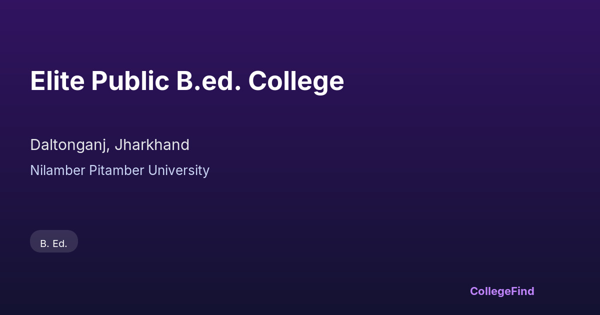 elite public b.ed. college