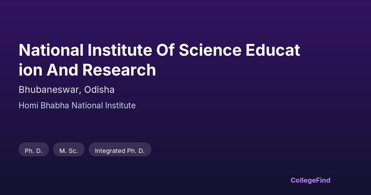 national institute of science education and research