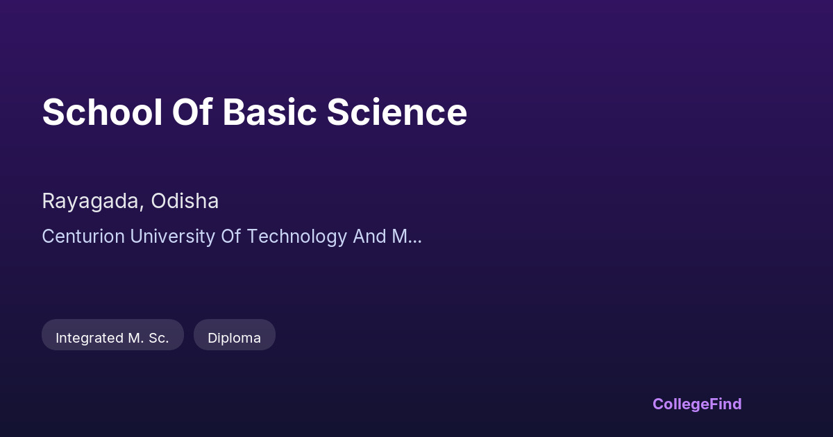 school of basic science