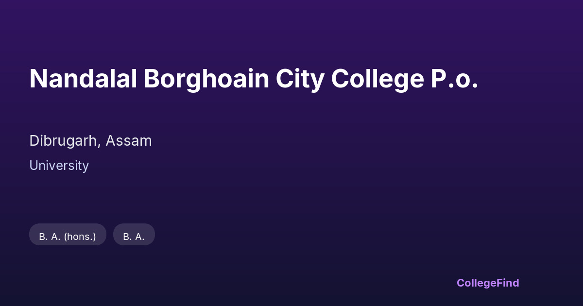 nandalal borghoain city college p.o.
