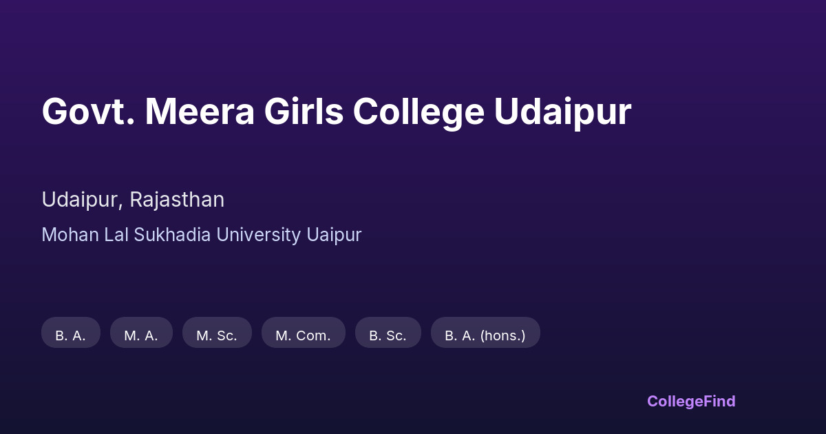 govt. meera girls college udaipur