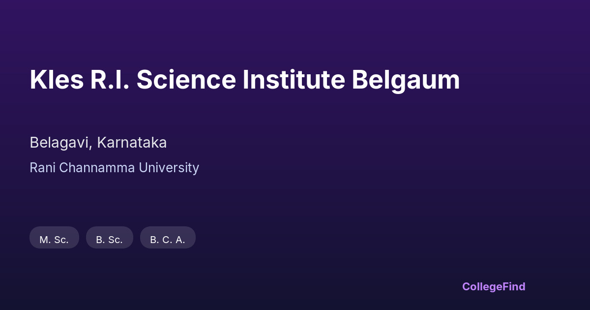 kles r.l. science institute belgaum