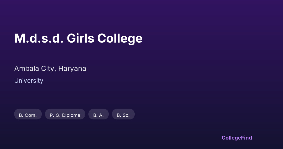 m.d.s.d. girls college