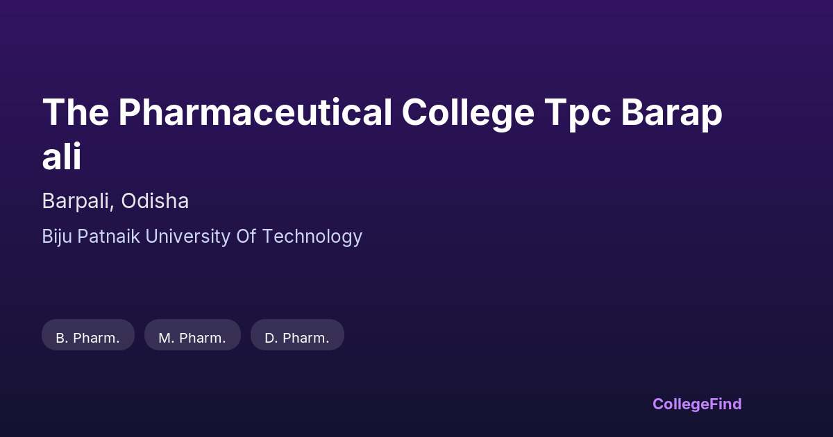 the pharmaceutical college tpc barapali