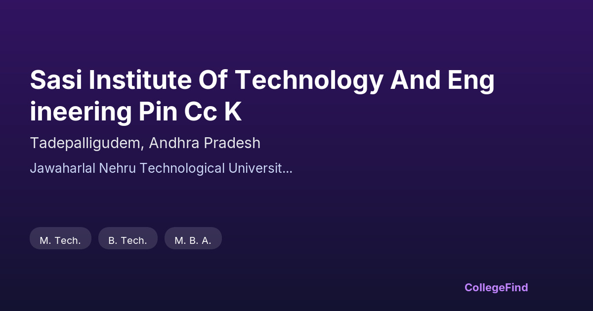sasi institute of technology and engineering pin cc k