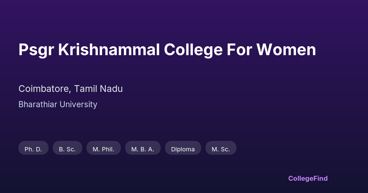 psgr krishnammal college for women