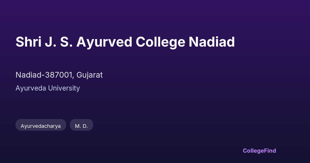 shri j. s. ayurved college nadiad