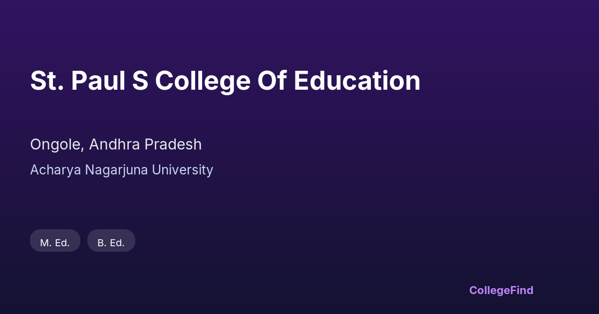 st. paul s college of education