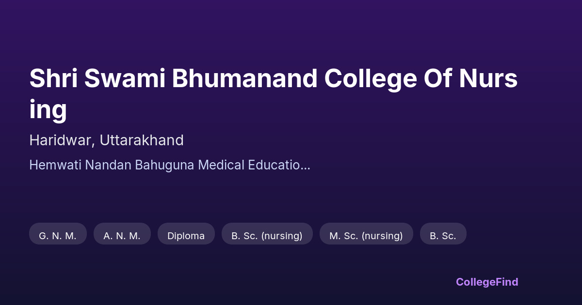shri swami bhumanand college of nursing