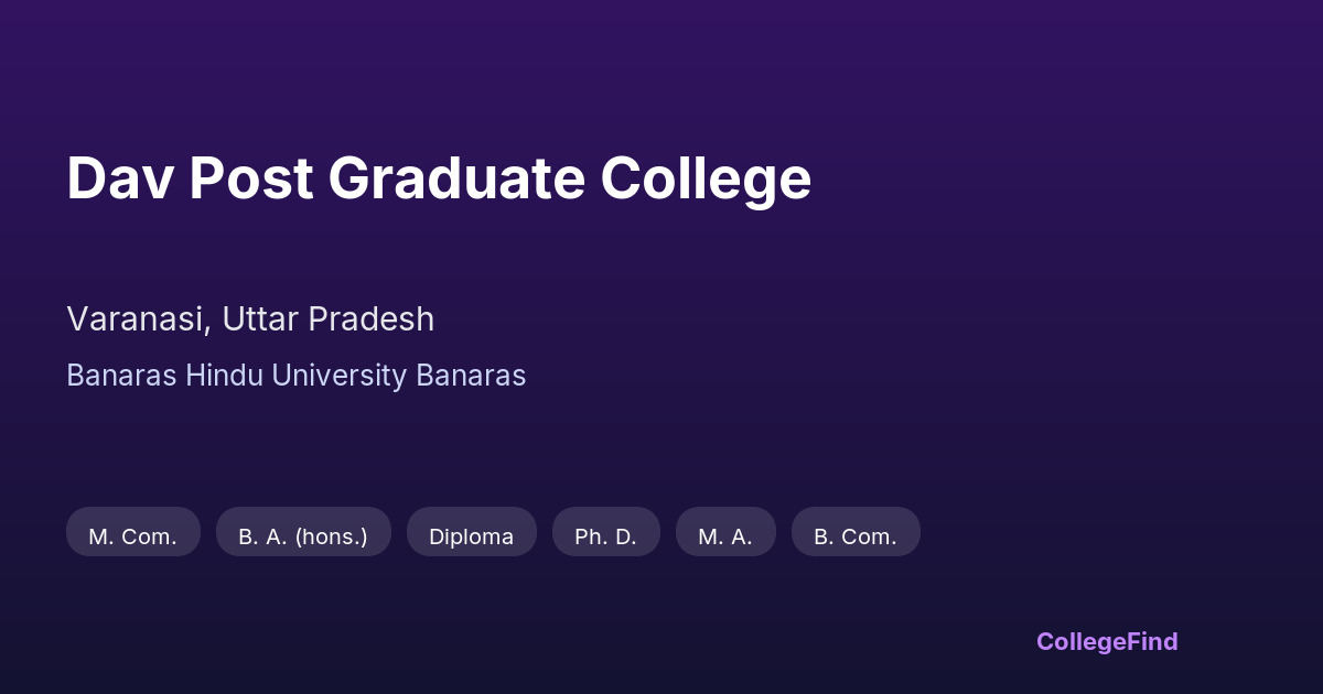 dav post graduate college
