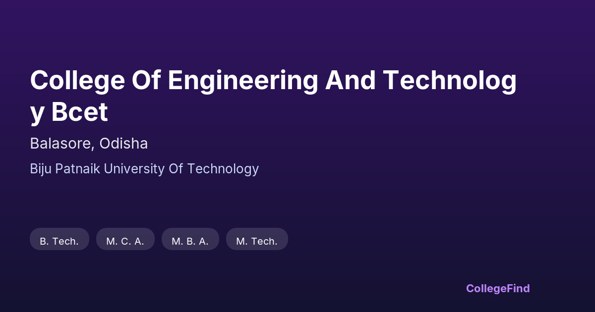 college of engineering and technology bcet