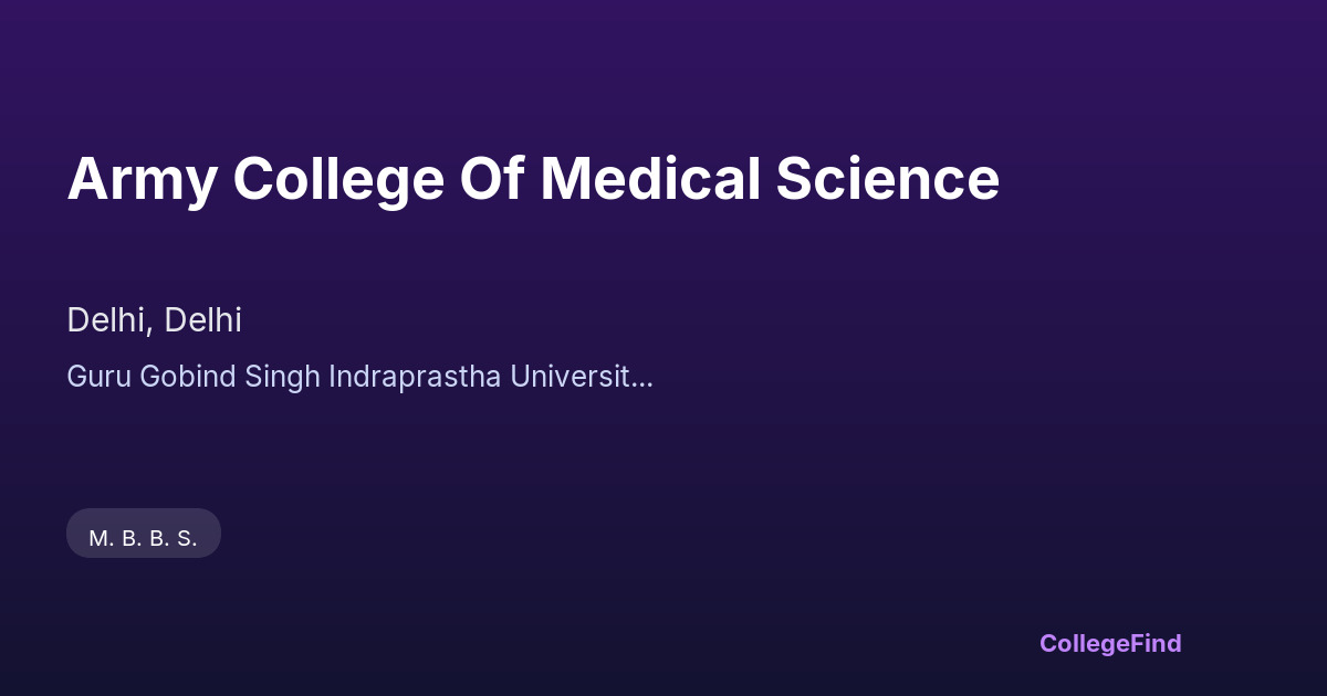 army college of medical science