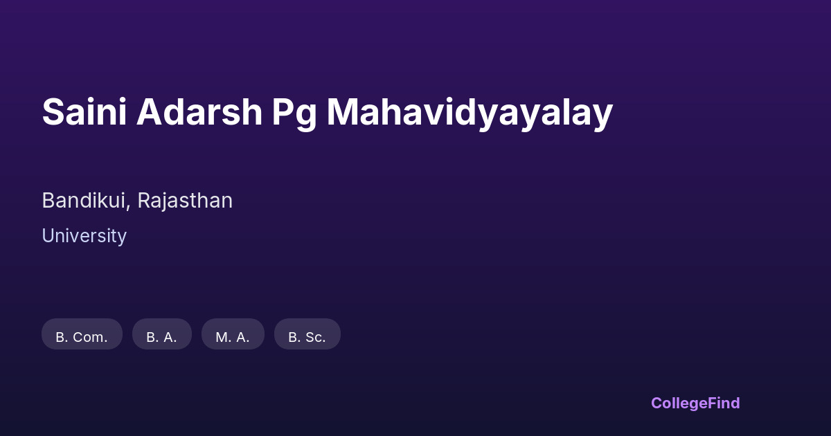 saini adarsh pg mahavidyayalay