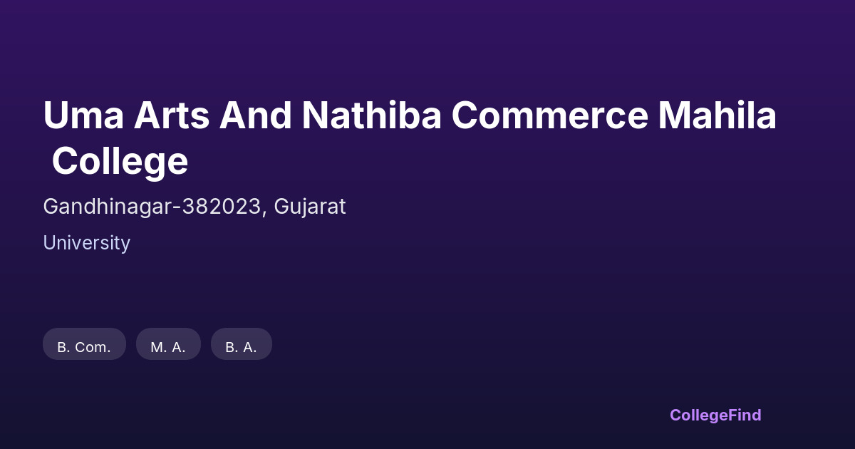 uma arts and nathiba commerce mahila college