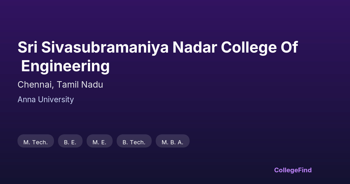 sri sivasubramaniya nadar college of engineering