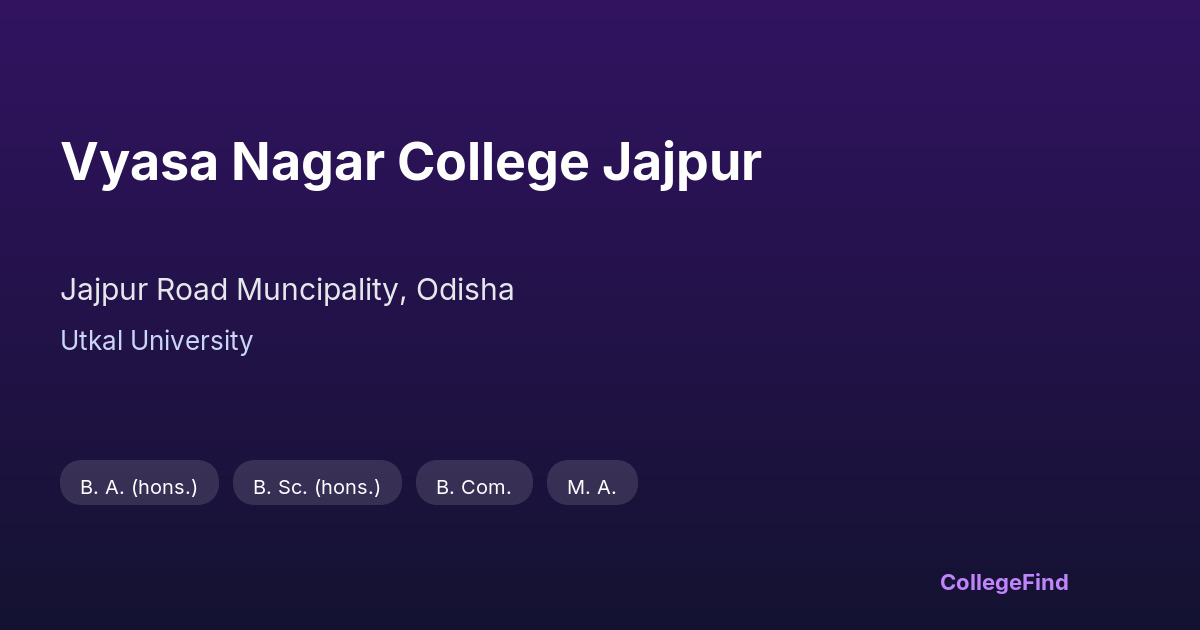 vyasa nagar college jajpur