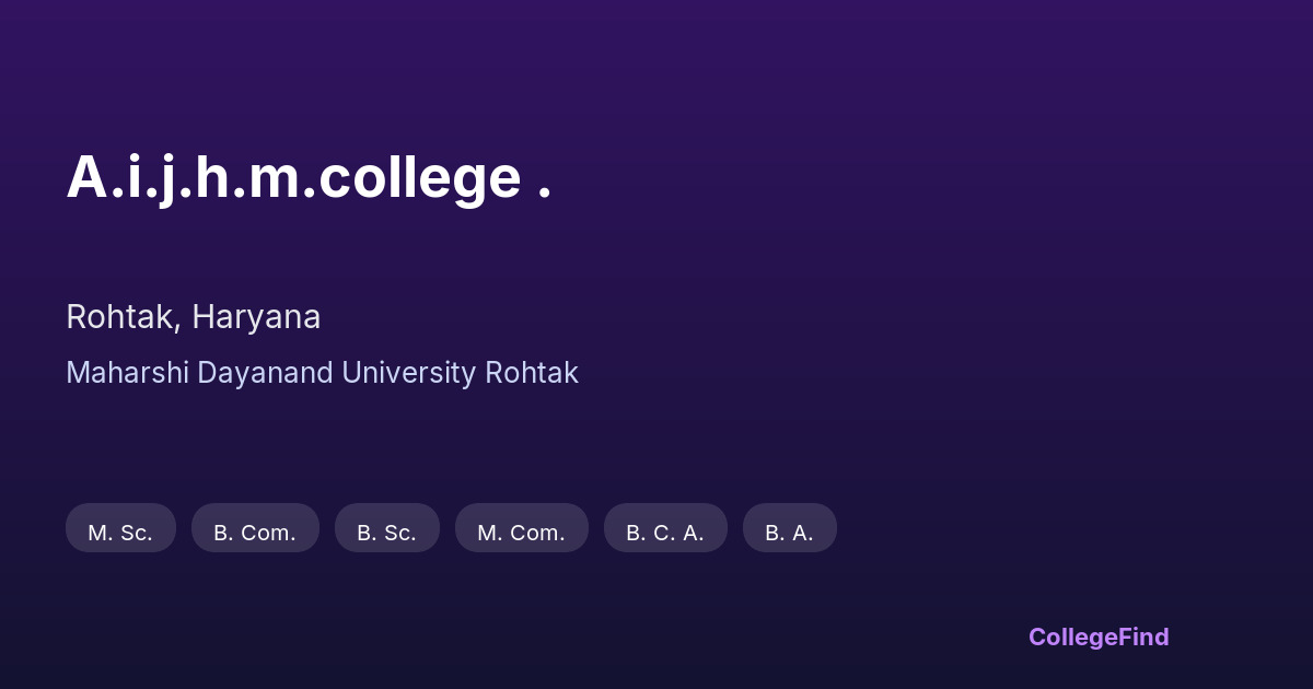 a.i.j.h.m.college .