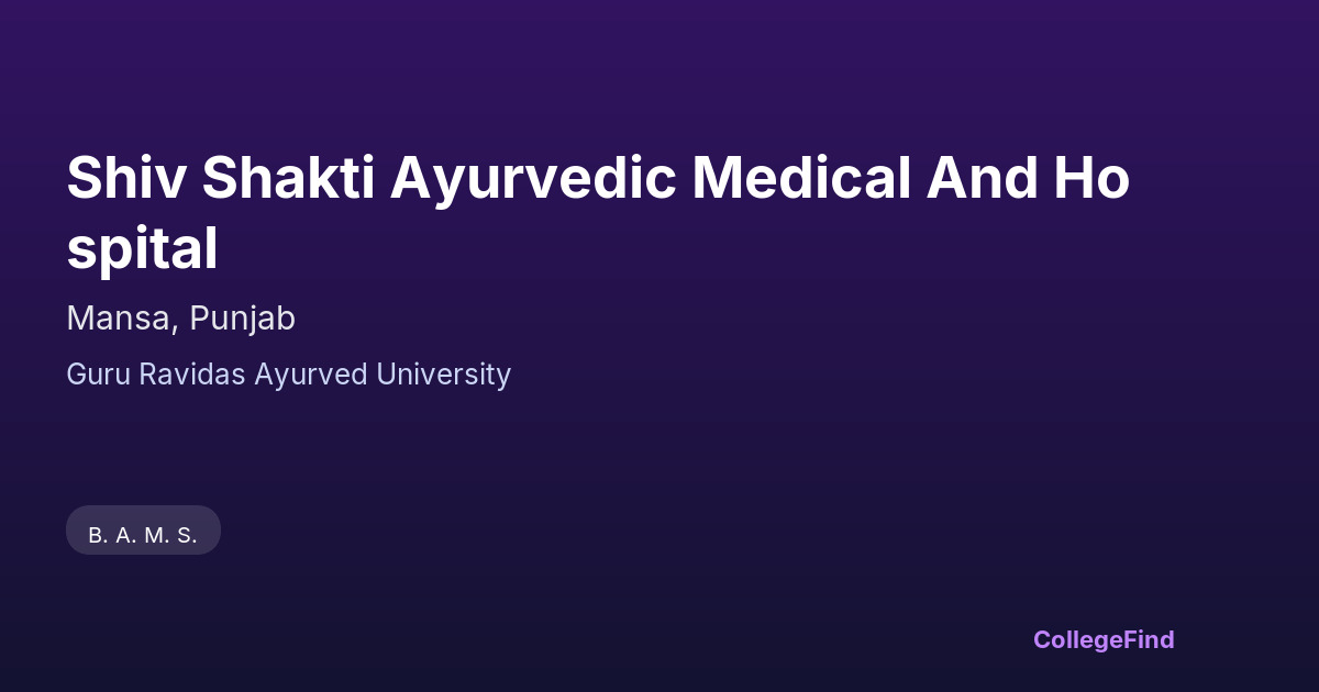 shiv shakti ayurvedic medical and hospital