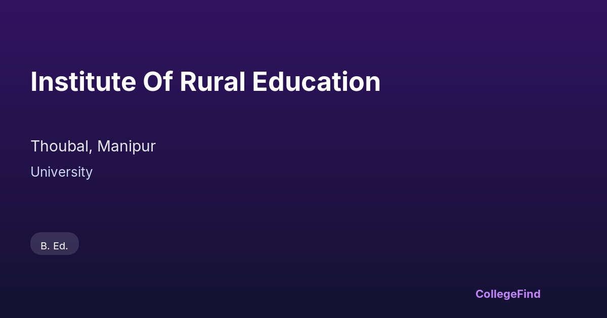 institute of rural education