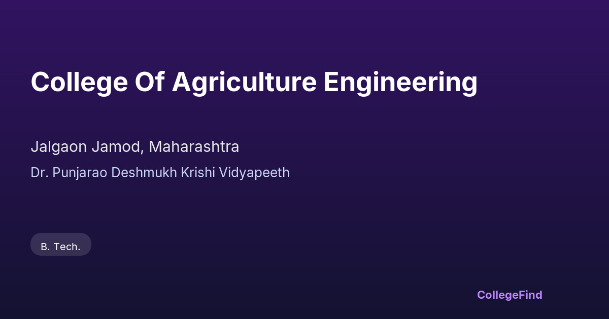 college of agriculture engineering