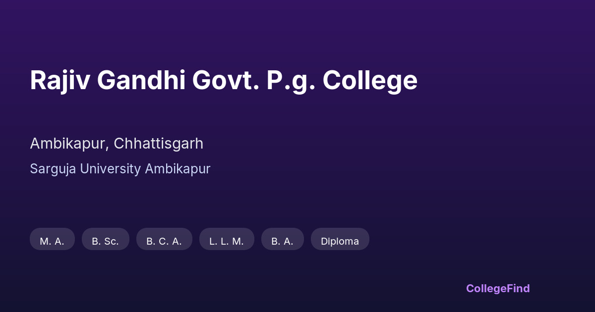 rajiv gandhi govt. p.g. college
