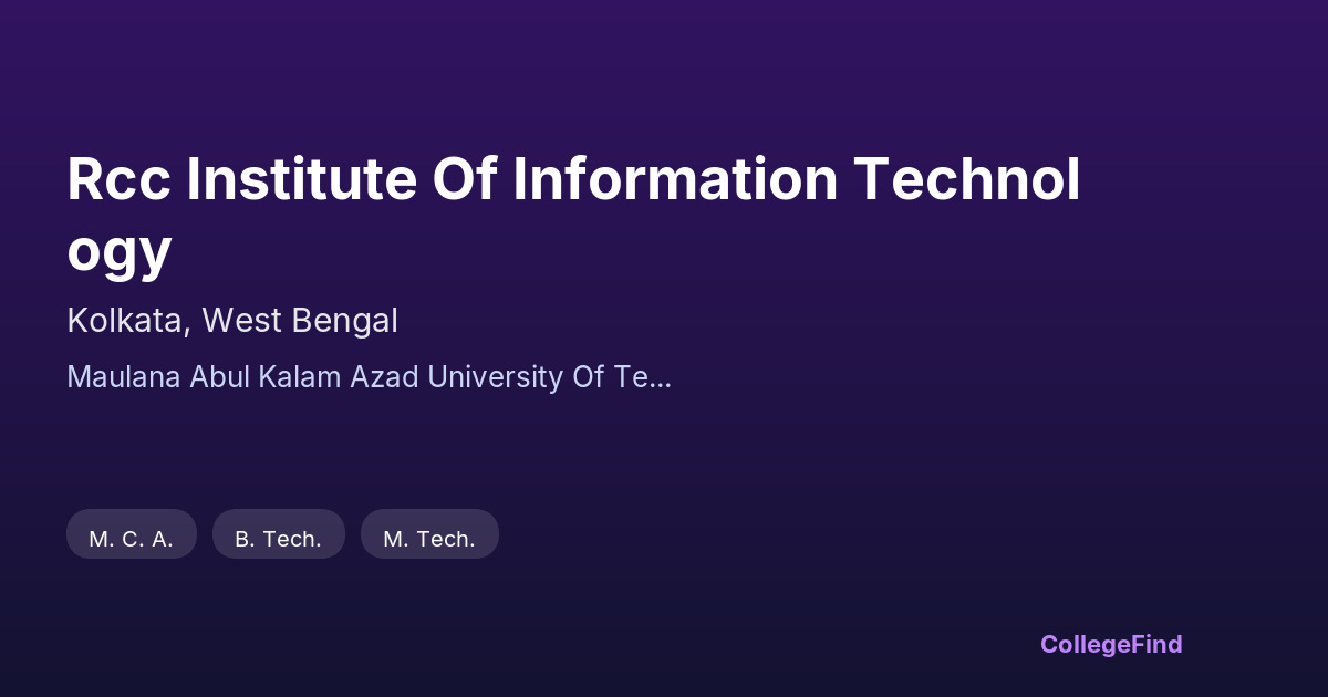 rcc institute of information technology