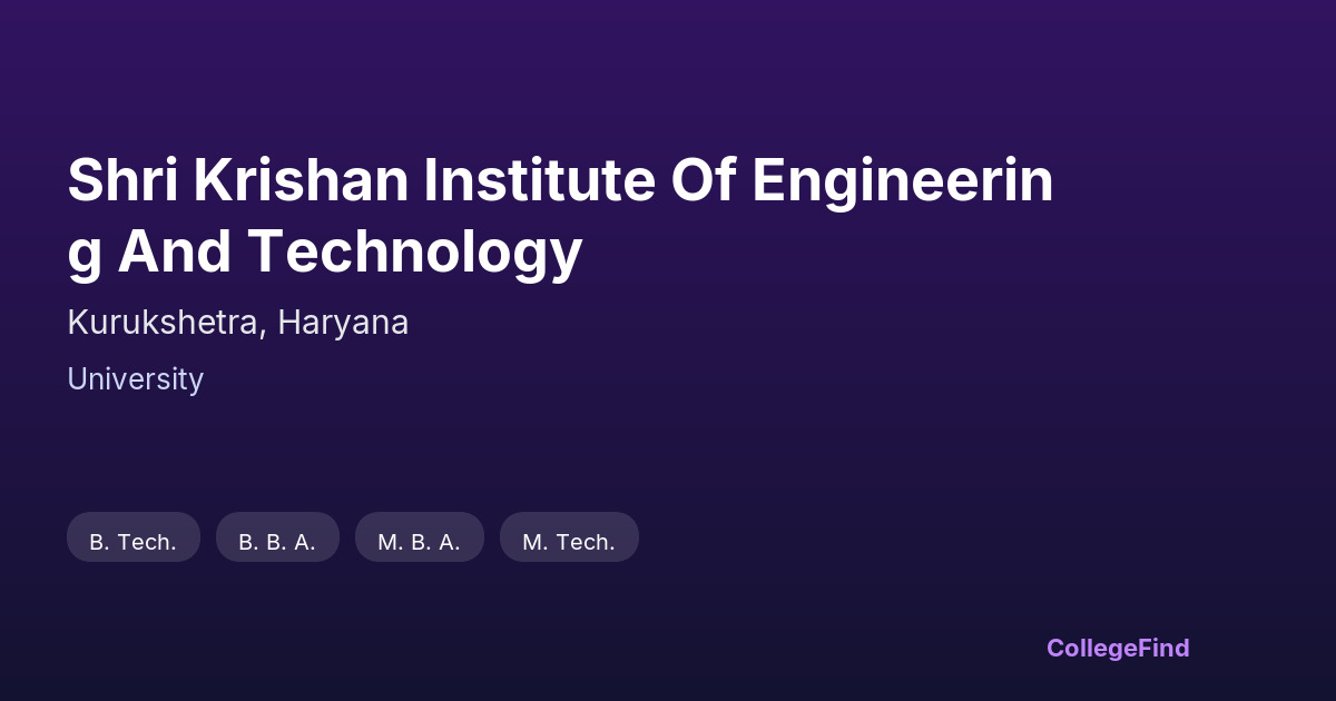 shri krishan institute of engineering and technology
