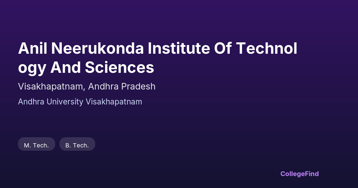 anil neerukonda institute of technology and sciences