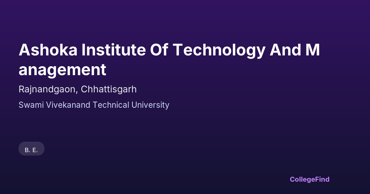 ashoka institute of technology and management
