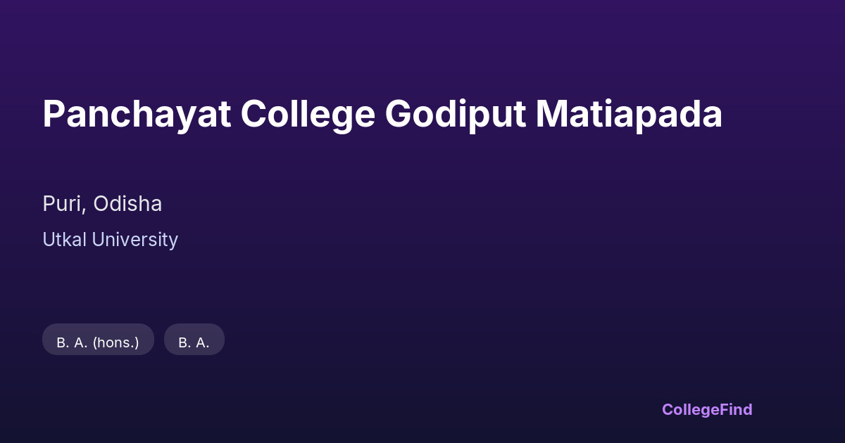 panchayat college godiput matiapada