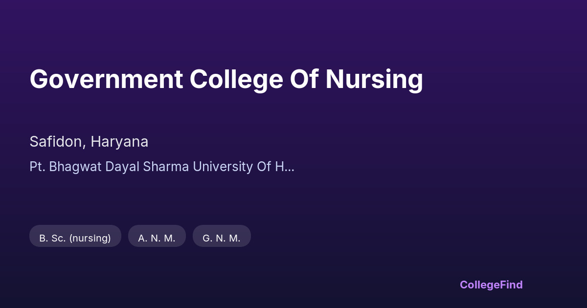 government college of nursing