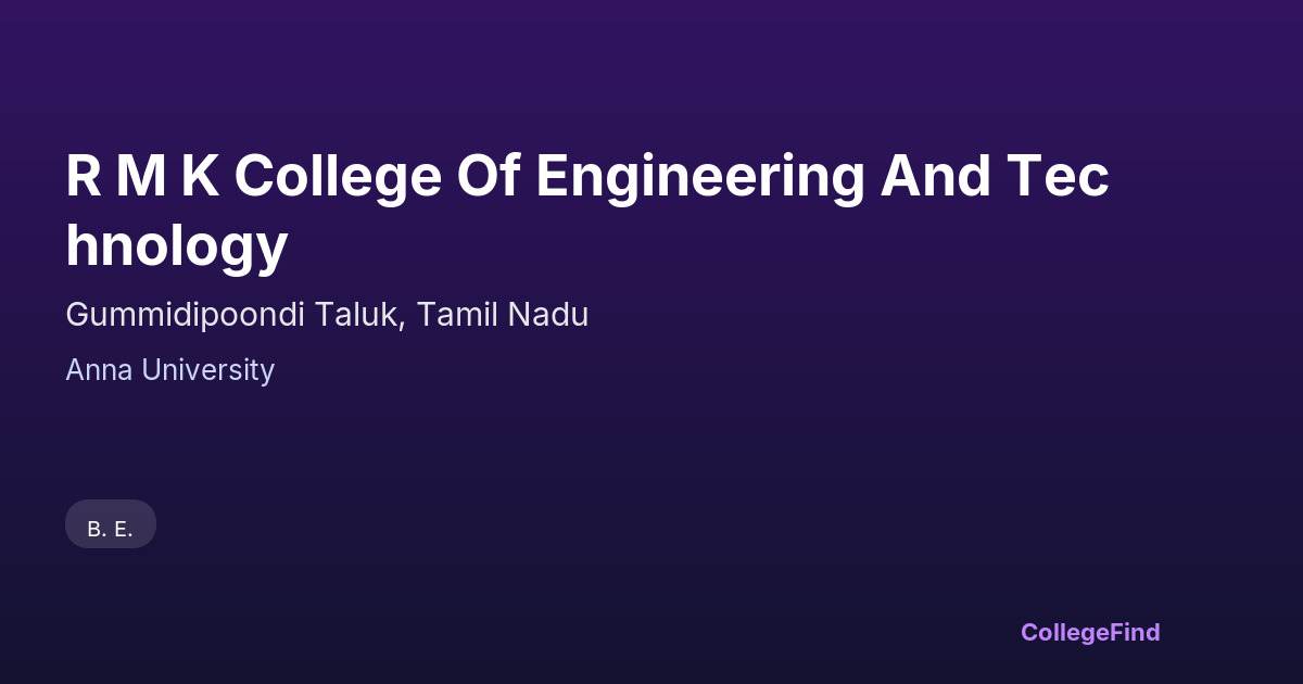 r m k college of engineering and technology
