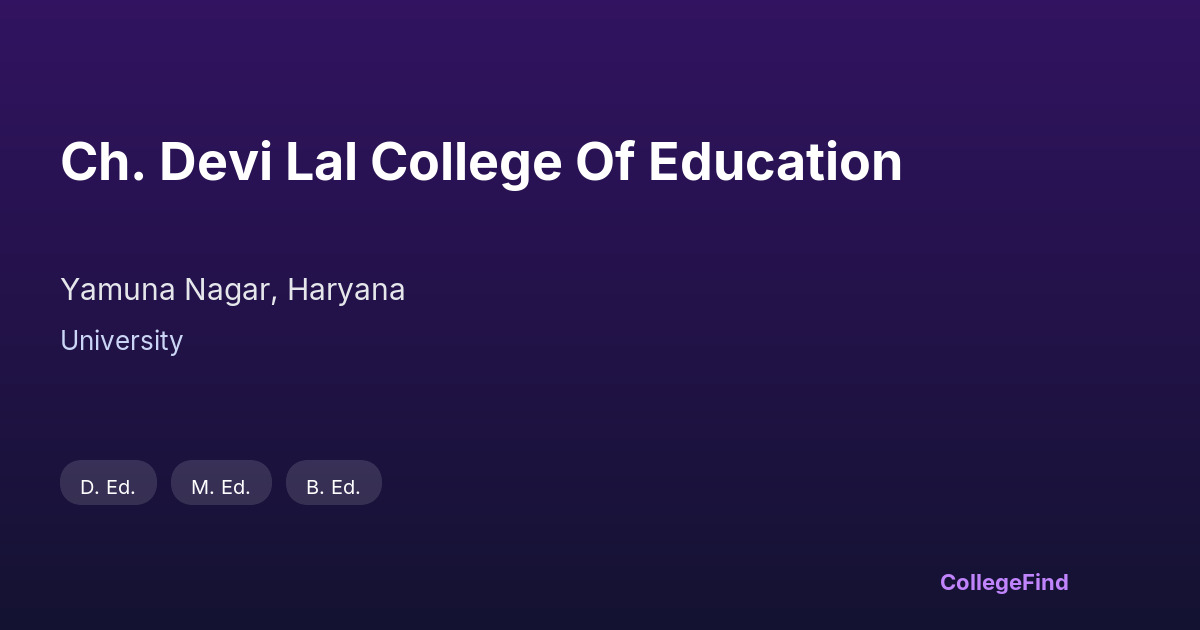 ch. devi lal college of education