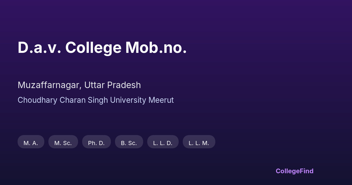 d.a.v. college mob.no.