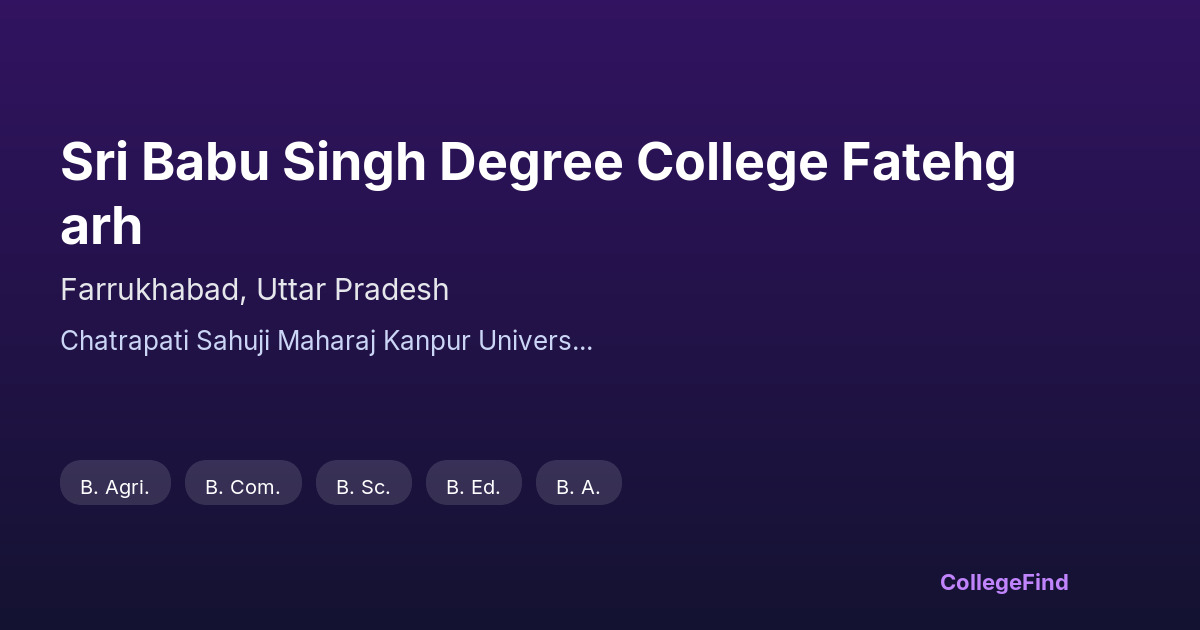 sri babu singh degree college fatehgarh