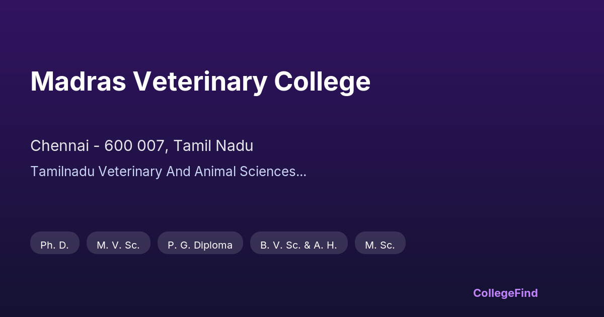 madras veterinary college