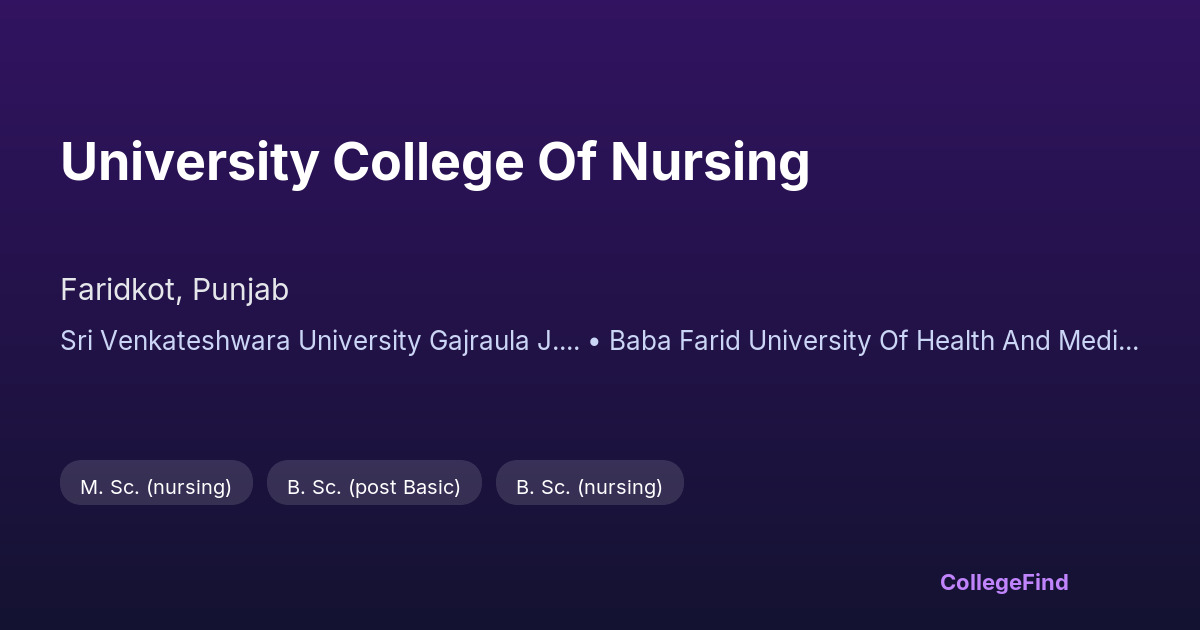 university college of nursing