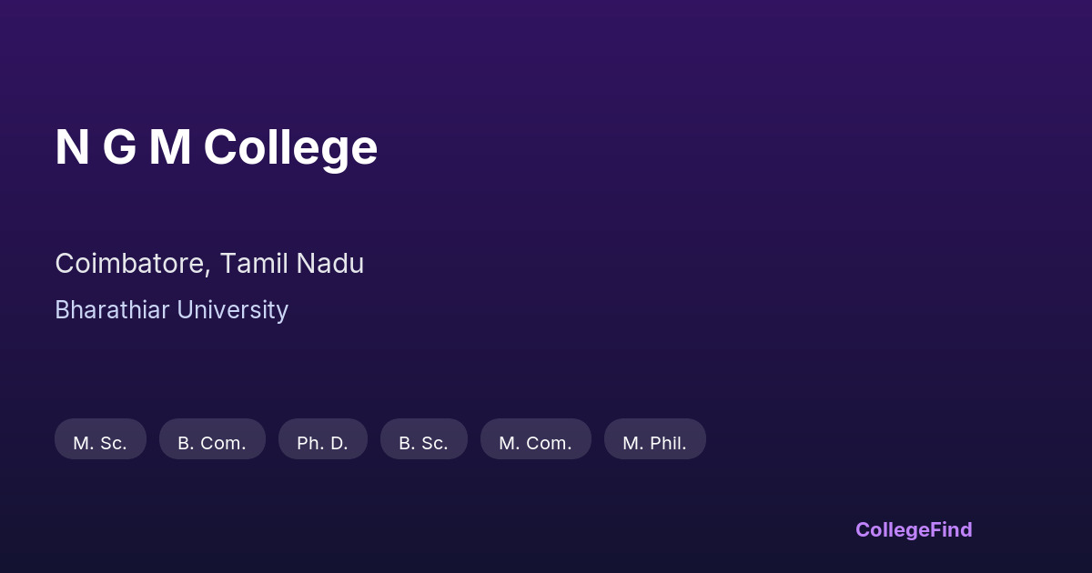 n g m college