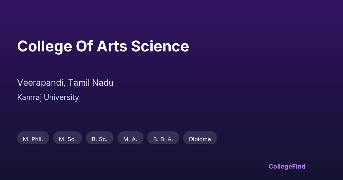 college of arts science