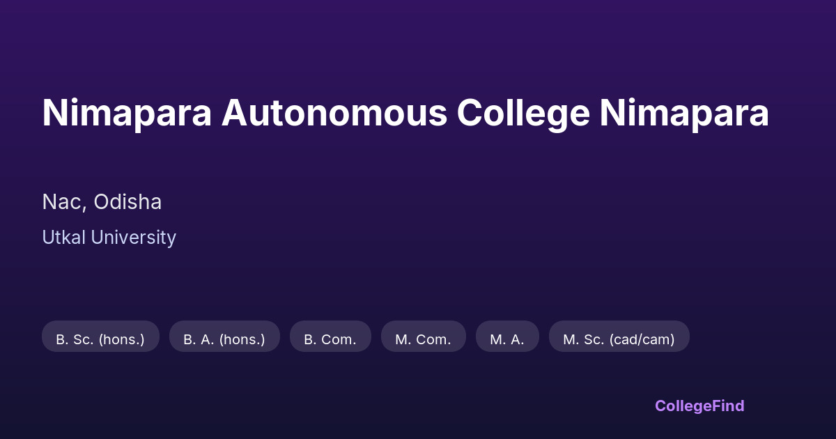 nimapara autonomous college nimapara