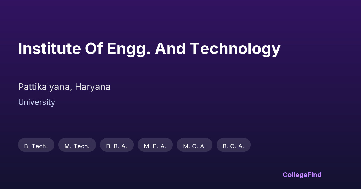 institute of engg. and technology