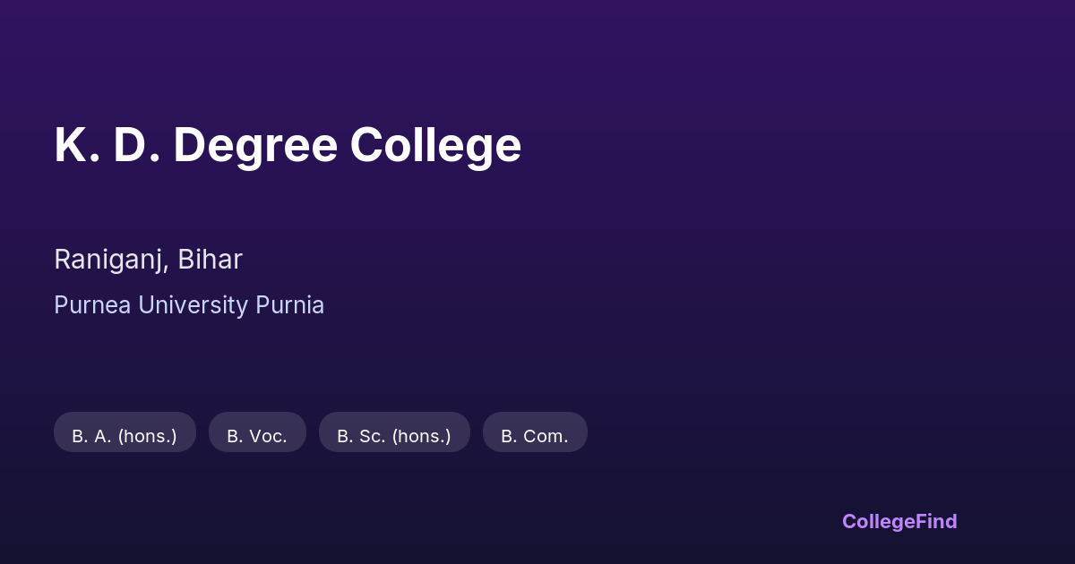 k. d. degree college