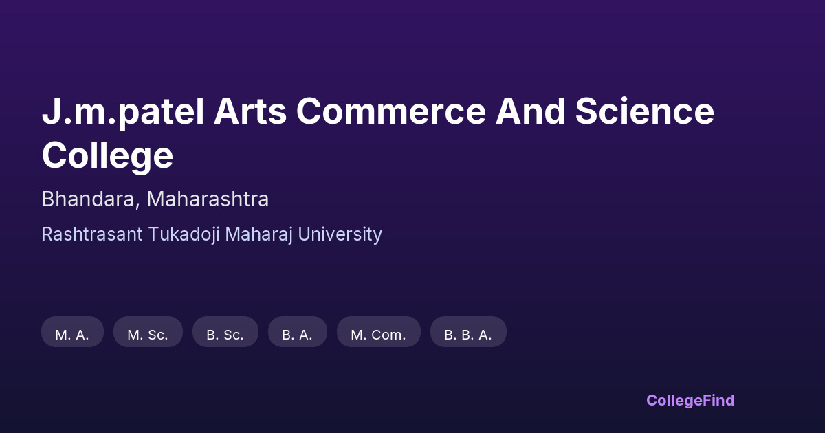 j.m.patel arts commerce and science college