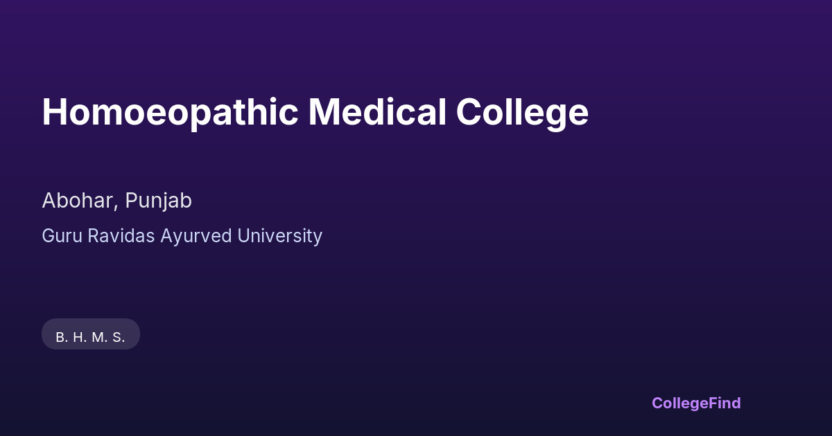 homoeopathic medical college