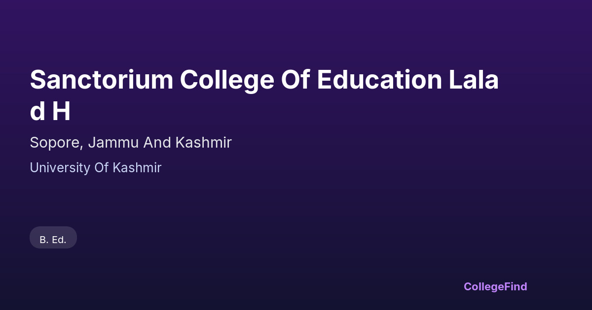 sanctorium college of education lalad h
