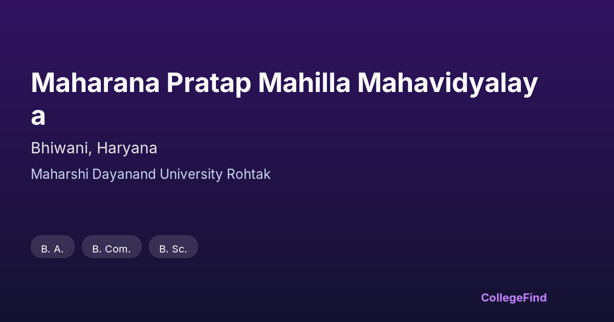 maharana pratap mahilla mahavidyalaya