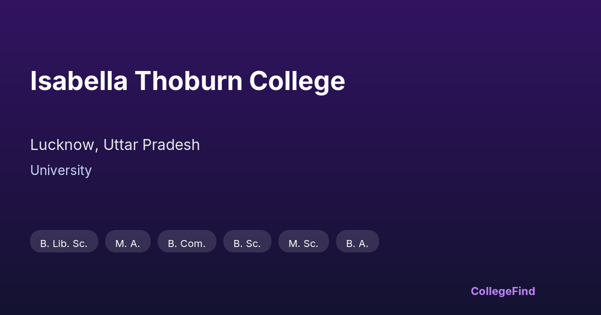 isabella thoburn college