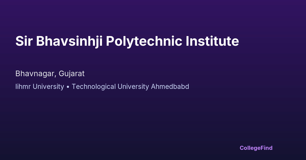 sir bhavsinhji polytechnic institute