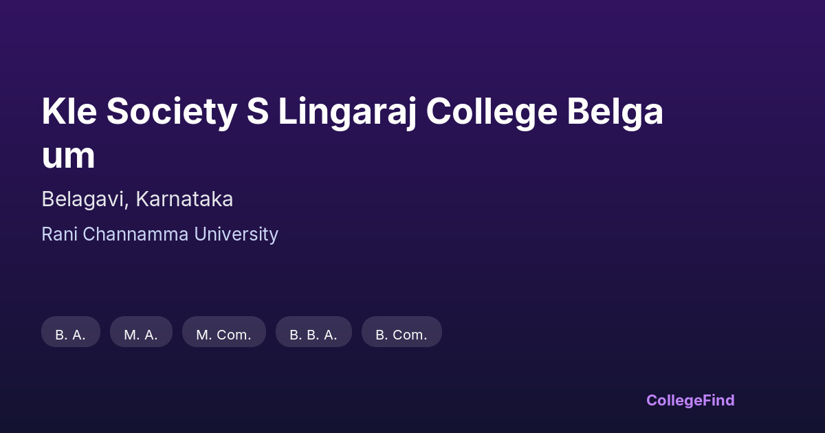 kle society s lingaraj college belgaum